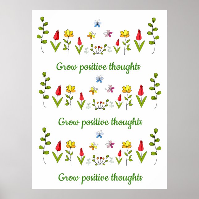 Växla positiva tankar blommor poster (Framsidan)