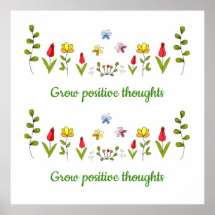 Växla positiva tankar blommor poster