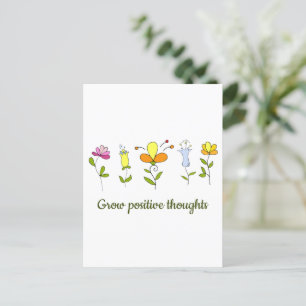 Växla positiva tankar blommor vykort