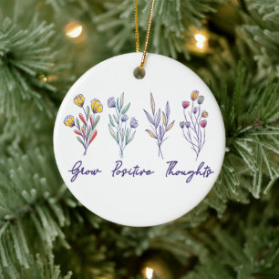 Växla positiva tankar kring Blommigten Wildblomma Julgransprydnad Keramik