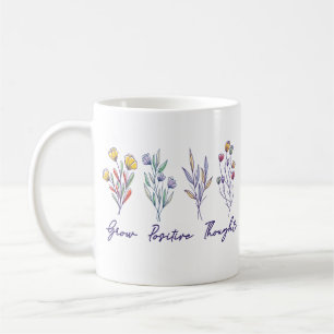 Växla positiva tankar kring Blommigten Wildblomma Kaffemugg