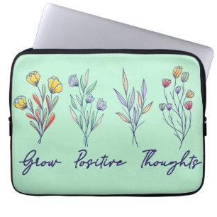 Växla positiva tankar kring Blommigten Wildblomma Laptop Fodral