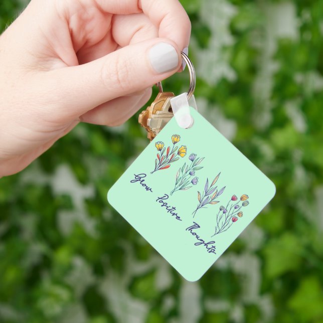 Växla positiva tankar kring Blommigten Wildblomma Nyckelring (Hand)