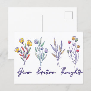 Växla positiva tankar kring Blommigten Wildblomma Vykort