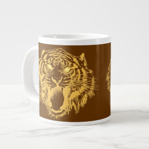 Växla tigern i Orange med Gult Öga Jumbo Mugg
