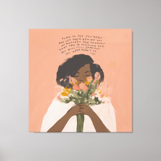 Växla till blommornas inspirerande citattecken sva canvastryck (Framsida)