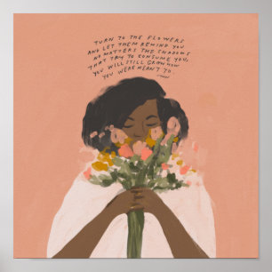 Växla till blommornas inspirerande citattecken sva poster