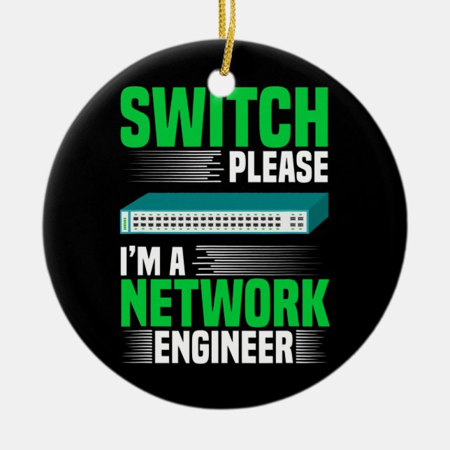 Växla till IT Tech System Admin Network Julgransprydnad Keramik (Framsidan)