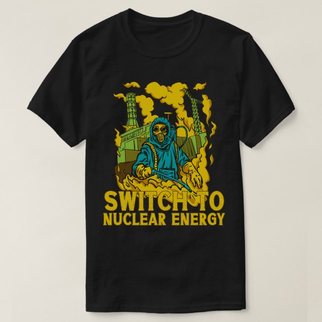 Växla till kärnkraftverk för atomenergi t shirt (Design framsida)