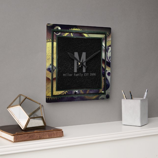 Växlar för industriellt Steampunk Vägglås Fyrkantig Klocka (Kontor)