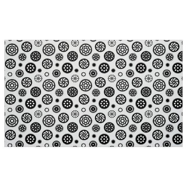 Växlar Mönster 070819 - Svartvit Tyg (Fat Quarter)