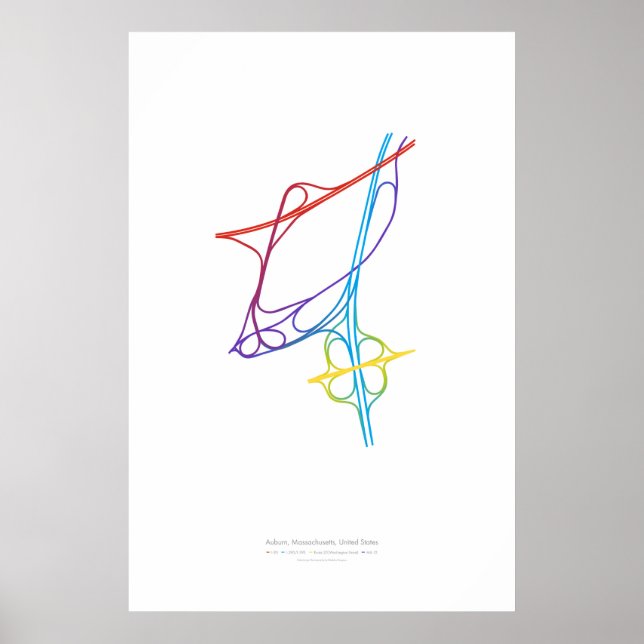 Växlingsdirigering: Auburn, MA, US Poster (Framsidan)