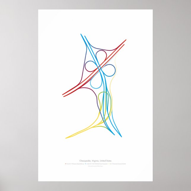 Växlingsdirigering: Chesapeake, VA, US 2 Poster (Framsidan)