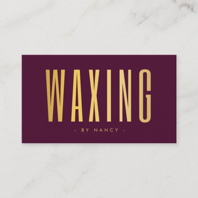 Vaxning Burgundy Och Guld  Visitkort (Framsida)