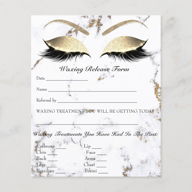 Vaxning Depilation Ansvarsfriskrivning Marble Flygblad (Framsidan)