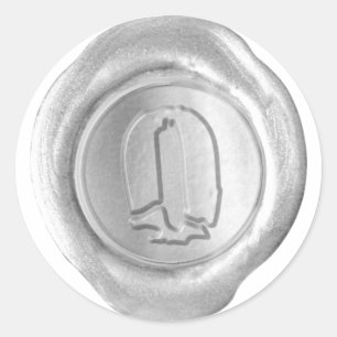 Vaxsigillmonogram - Silver - Boulder O - Runt Klistermärke