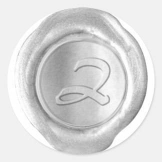 Vaxsigillmonogram - Silver - Konstnärlig stil Z - Runt Klistermärke