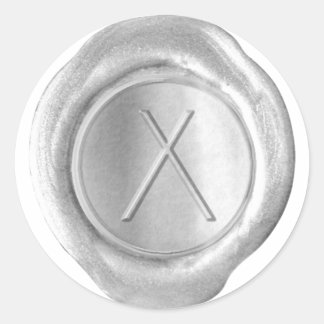 Vaxsigillmonogram - Silver - ModernSlim X - Runt Klistermärke