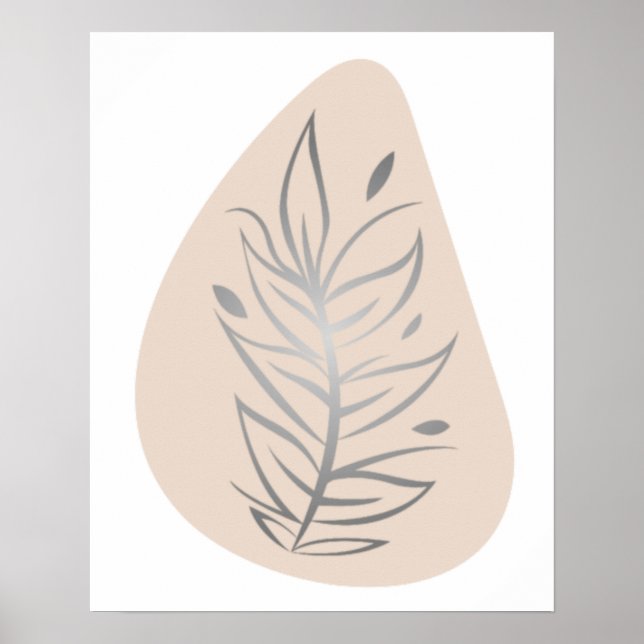 Växt Abstrakt Linjekonst Poster (Framsidan)