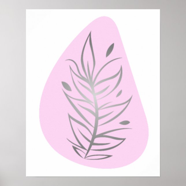 Växt Abstrakt Linjekonst Poster (Framsidan)