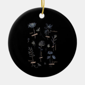 växt av vilda blommor spara bin botaniska julgransprydnad keramik