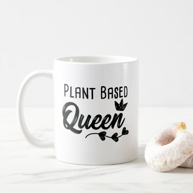 Växt baserad rolig Veganvegetarian för drottning Kaffemugg (Med munk)