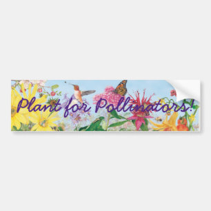 Växt för Pollinators! Bildekal