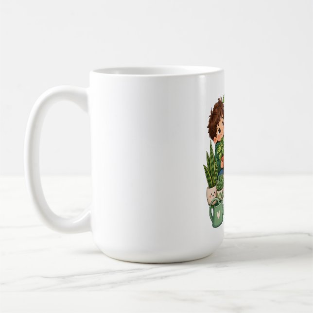 Växt Kärlek Söt Växt Älskare Trädgårdsdesign Kaffemugg (Vänster)