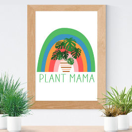 Växt Mama Boho Regnbåge Trädgård Monstera blad Poster
