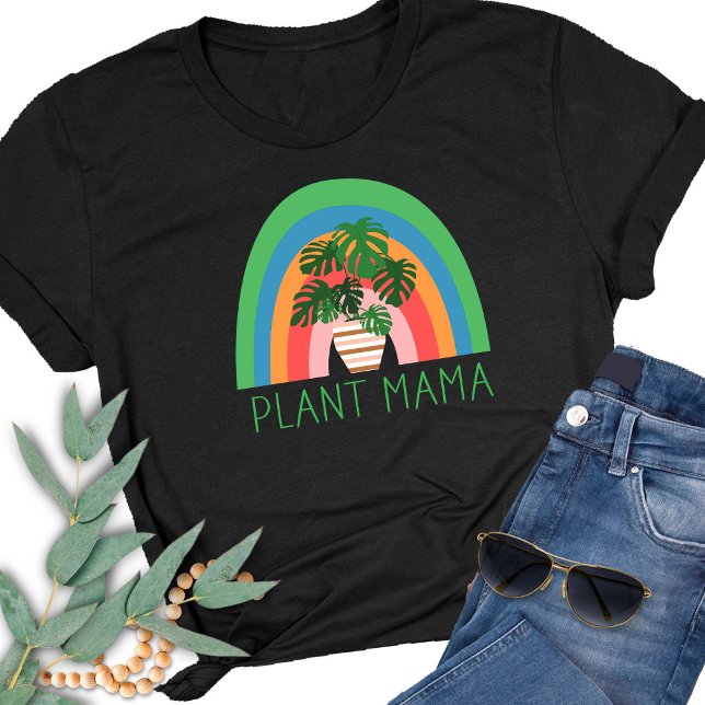 Växt Mama Boho Regnbåge Trädgård Monstera blad T Shirt (Skapare uppladdad)
