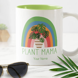 Växt Mama Boho Regnbåge Trädgård Monstera blad Två-Tonad Mugg