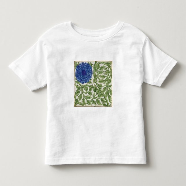 Växt med en blåttblomma (w/c på papper) tee shirt (Framsida)