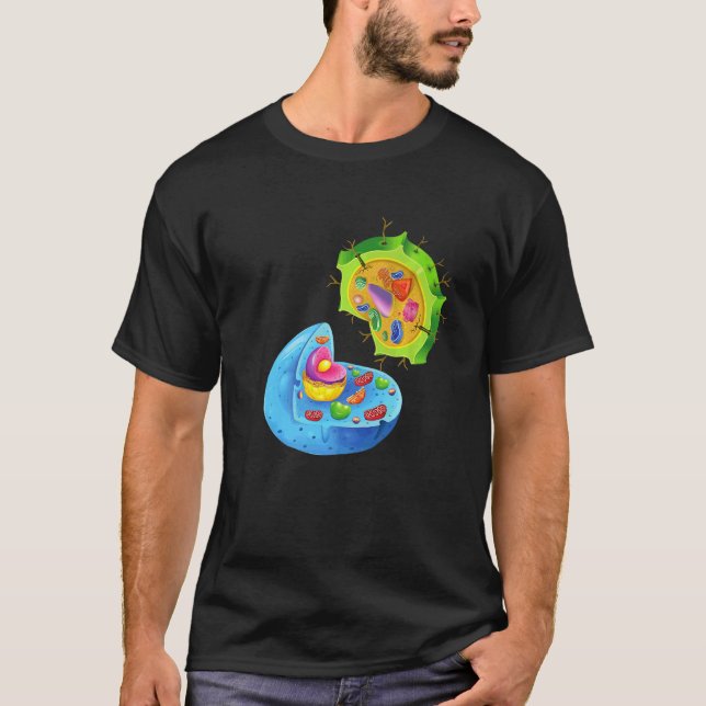 Växt- och djurcell i harmoni med naturen t shirt (Framsida)