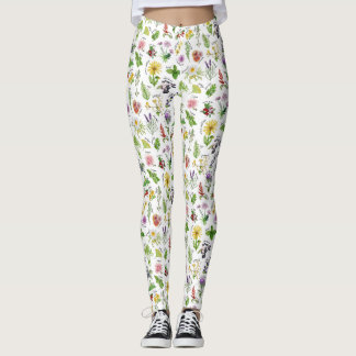 Växt- och örteralfabet leggings