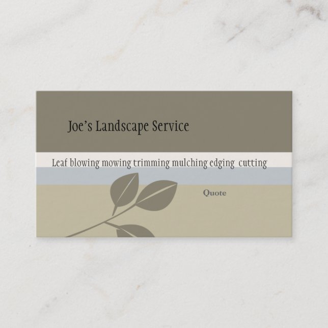 Växt- organisk Undertone för lövklassikerelegant Visitkort (Framsida)