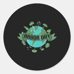 Växt Träd Von Arbor-dagen är en miljödag Runt Klistermärke