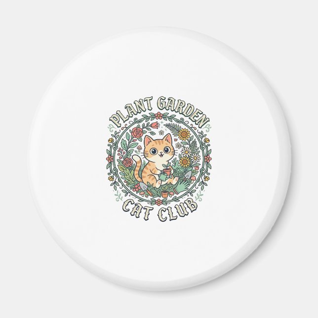 Växt Trädgård Katt Rolig Katt Älskare Design - Väx Magnet (Framsidan)