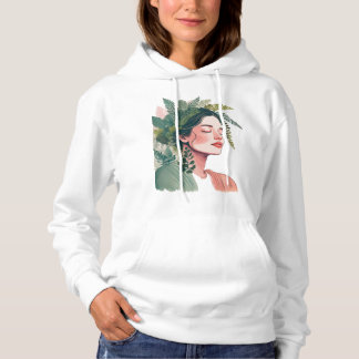 Växtälskande kvinna med hår gjort av krukväxter t shirt