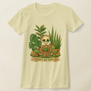 Växtälskande Skelett   Växter Inte Människor Gotis T Shirt