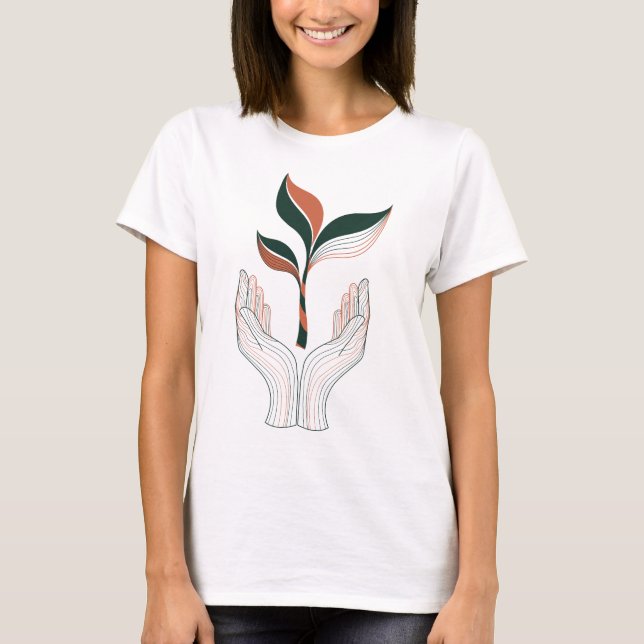 Växtälskare Tröja | Minimalistisk Earth Day T-shir (Framsida)