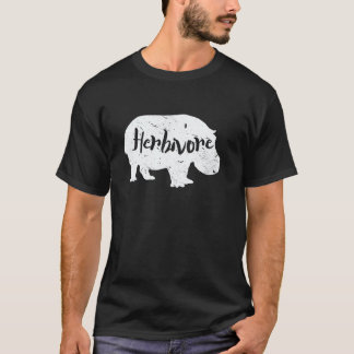 Växtätande flodhästälskare Vegan Djur Bild Silhuet T Shirt