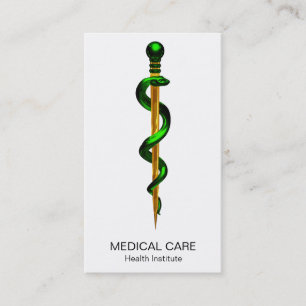 Växtbaserad Grönt Guld Rod of Asclepius Medical Visitkort