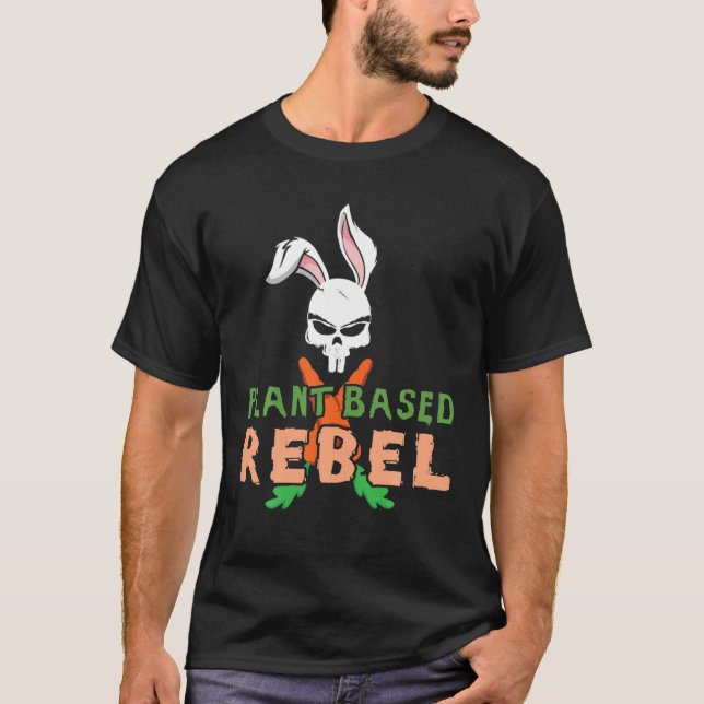 Växtbaserad kanin Påsk,Bunny Head Rebel Påsk T Shirt (Framsida)