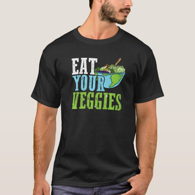 Växtbaserad kost Ät mer grönsaker Söt vegetarisk T Shirt (Framsida)