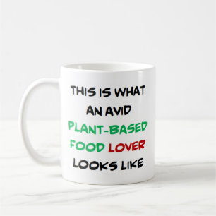 Växtbaserad mat älskare, levande kaffe mugg