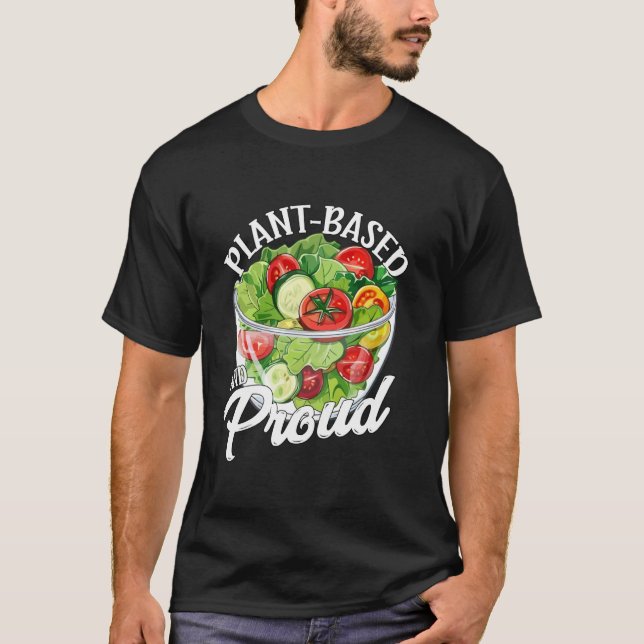 Växtbaserad och stolt t shirt (Framsida)