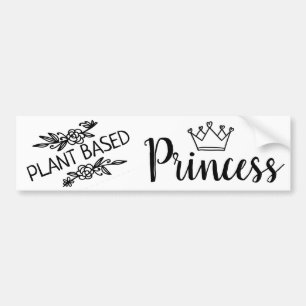 Växtbaserad Princess vegan-blommigt med krona Bildekal