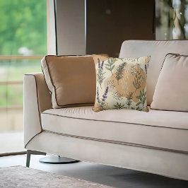 Växtbaserade Blommar Kudde