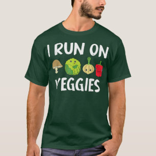 Växtbaserade grönsaker Herbiäger I Springa på Vegg T Shirt