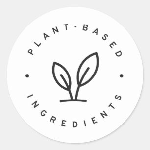 Växtbaserade ingredienser runt klistermärke